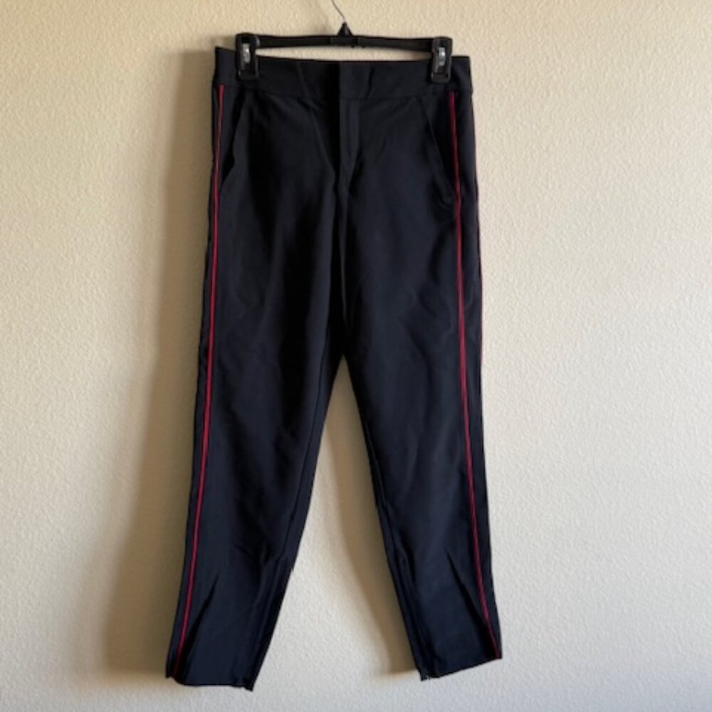 Athleta Pants Womens Black Red High Rise Stellar Novelty Trouser Slacks